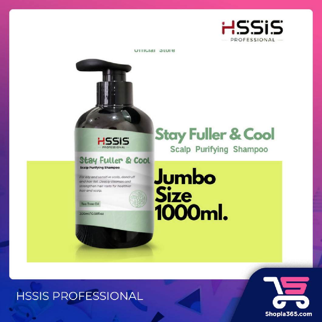 (WHOLESLE) HSSIS PROFESSIONAL SCALP PURIFYING SHAMPOO STAY FULLER & COOL (GREEN) 300ML/1000ML