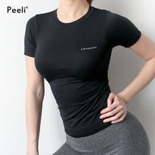 Load image into Gallery viewer, Peeli Women Yoga Top Seamless Sport T Shirts Fitness Clothes Short Sleeve Yoga Shirt Gym Top Running Active Wear Sport Top Femme
