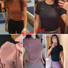 Load image into Gallery viewer, Peeli Women Yoga Top Seamless Sport T Shirts Fitness Clothes Short Sleeve Yoga Shirt Gym Top Running Active Wear Sport Top Femme
