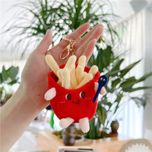 Load image into Gallery viewer, Kawaii Food Bread Hamburger Hot Dog French Fries Plush Doll Soft Stuffed Plush Pendant Keychains for Children Xmas Gifts Toys
