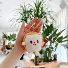 Load image into Gallery viewer, 5 PCs Set Creative New French Fries Burger Hanging Bag Couple Plush Hanging Decoration Girl Heart Car Keychain Little Doll
