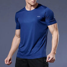 Load image into Gallery viewer, High Quality Polyester Men Running T Shirt Quick Dry Fitness Shirt Training Exercise Clothes Gym Sport Shirt Tops Lightweight
