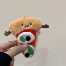 Load image into Gallery viewer, Funny Plush Pizza Bread Pendant Cartoon Stuffed Doll Croissant Keychain Hanging Ornament Car Keyring Bag Accessories
