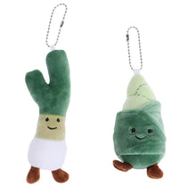 Load image into Gallery viewer, Cartoon Funny Plant Plush Doll Keychain Scallion Vegetable Stuffed Toys Key Chain Schoolbag Accessories Gifts Cute Bag Pendant
