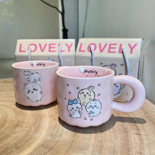 Load image into Gallery viewer, Cute Kawali Chiikawas Ceramic Mug Coffee Cup Milk Cup with Lid Spoon Fashion Ins Cute Girls Gift Birthday Gift For Girlfriend
