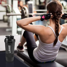 Load image into Gallery viewer, 500ML Shaker Protein Bottle 3 Layers Shaker Cups with Powder Storage Container Mixer Cup Gym Sport Water Bottles
