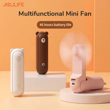 Load image into Gallery viewer, JISULIFE Portable Fan 3 IN 1 Mini Hand held Cooling Fan USB 4800mAh Recharge Small Pocket Fan with Power Bank Flashlight Feature
