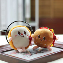 Load image into Gallery viewer, Hamburg Hot Dog Fries Bread Drumsticks Plush Pendant Keychain Creative Cartoon Bag Decoration Car Key Accessories For Girl Gift
