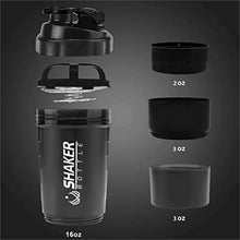 Load image into Gallery viewer, 500ML Shaker Protein Bottle 3 Layers Shaker Cups with Powder Storage Container Mixer Cup Gym Sport Water Bottles
