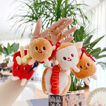 Load image into Gallery viewer, Kawaii Food Bread Hamburger Hot Dog French Fries Plush Doll Soft Stuffed Plush Pendant Keychains for Children Xmas Gifts Toys
