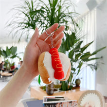 Load image into Gallery viewer, 5 PCs Set Creative New French Fries Burger Hanging Bag Couple Plush Hanging Decoration Girl Heart Car Keychain Little Doll
