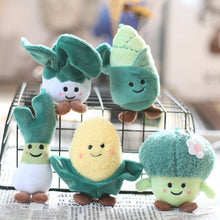 Load image into Gallery viewer, Cartoon Funny Plant Plush Doll Keychain Scallion Vegetable Stuffed Toys Key Chain Schoolbag Accessories Gifts Cute Bag Pendant
