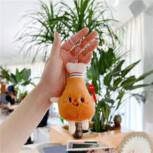 Load image into Gallery viewer, 5 PCs Set Creative New French Fries Burger Hanging Bag Couple Plush Hanging Decoration Girl Heart Car Keychain Little Doll
