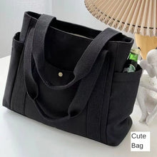 Load image into Gallery viewer, Large Capacity Canvas Solid Letter Tote Bag Versatile Handbag for Commuter Work Student Class Underarm Women&#39;s Bag shopping bag
