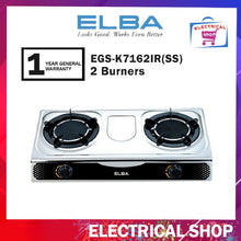 Load image into Gallery viewer, Elba 2 Burner Gas Stove EGS-K7162IR(SS) Automatic Piezo Ignition (Silver) Dapur Gas
