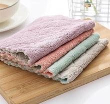 Load image into Gallery viewer, 10pcs Kitchen Cloth Super Absorbent Coral Velvet Nonstick Oil Washable Fast Drying
