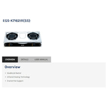 Load image into Gallery viewer, Elba 2 Burner Gas Stove EGS-K7162IR(SS) Automatic Piezo Ignition (Silver) Dapur Gas
