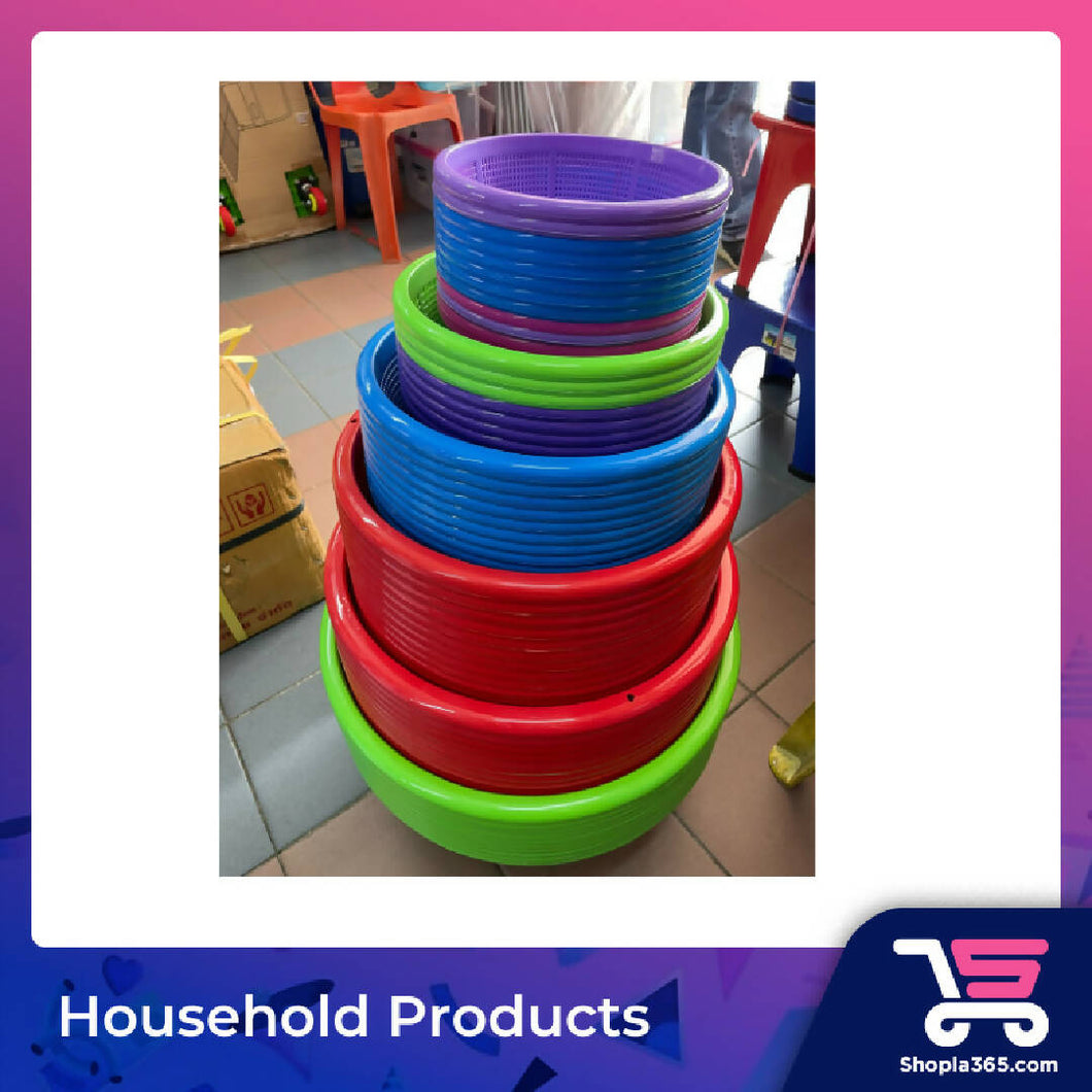 (COD) Plastic Round Colander 沥水篮子/ Drain Basket Vegetable Tray