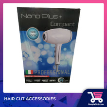 Load image into Gallery viewer, NANO PLUS + 2600 COMPACT IONIC PROFESSIONAL SALON HAIR DRYER SUPER LIGHT
