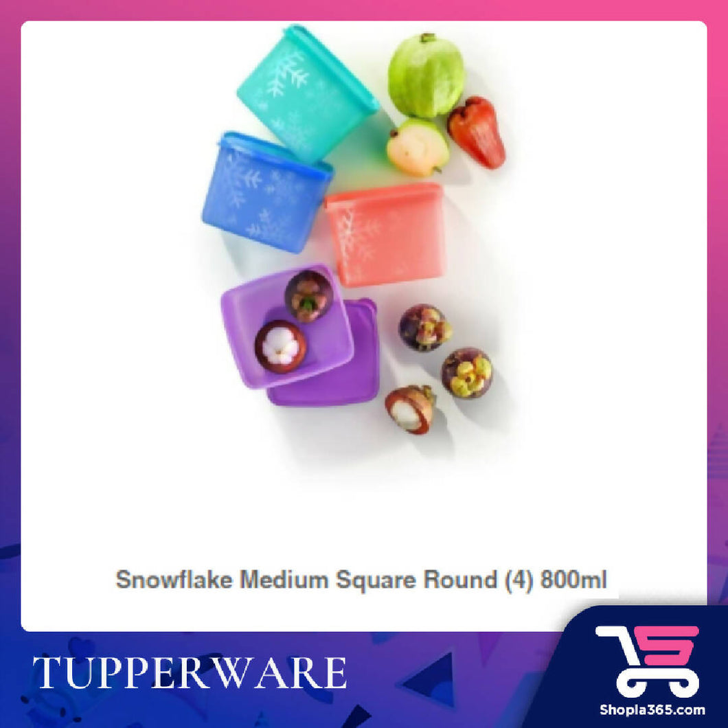 Tupperware Snowflake Medium Square Round (4) 800ml