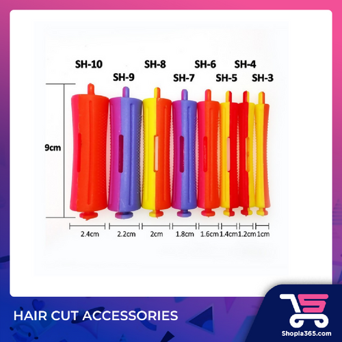 (WHOLESALE) CREATIVE ART PERM ROD ROLLER WAVY HAIR CURLERS WITH RUBBER BAND HOLLOW PERM RODS  12PCS