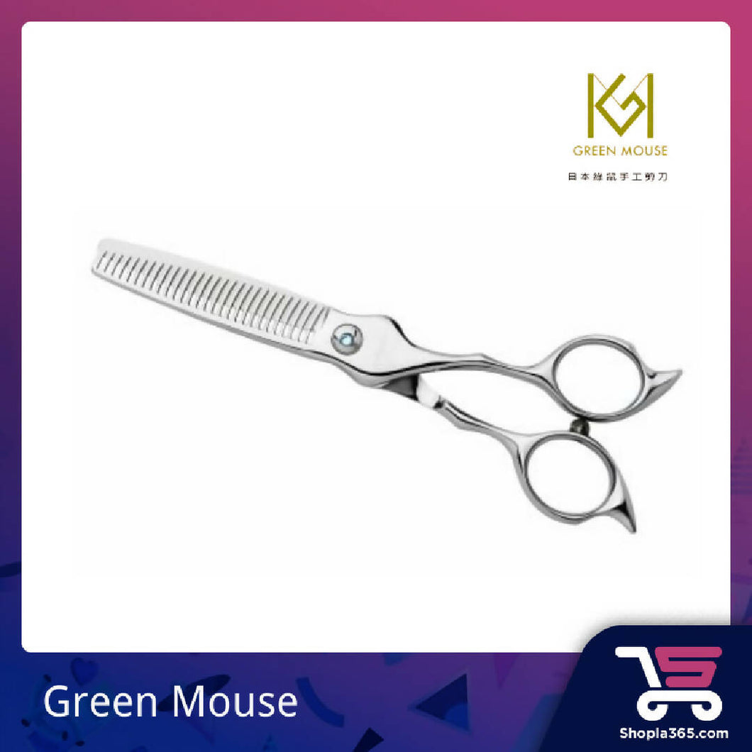 (WHOLESALE) GREEN MOUSE SOPHIE W2 THINNING SCISSORS (5.5 INCH)